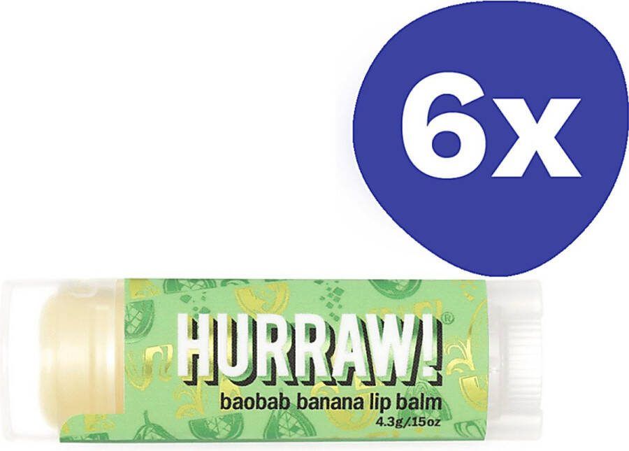 Hurraw Boabab Banana Lip Balm (6x 4 3gr)