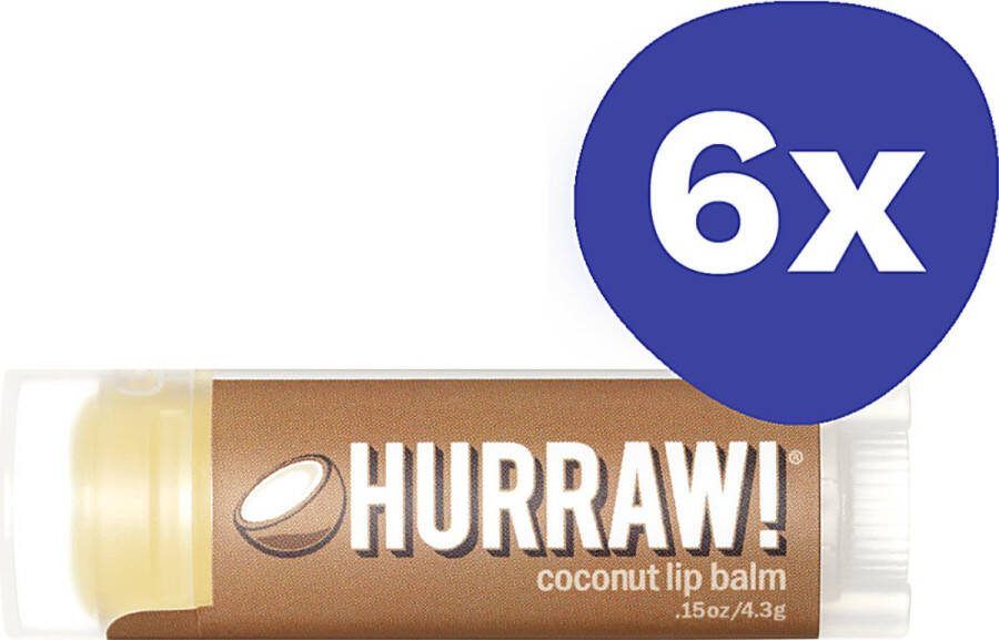 Hurraw Coconut Lippenbalsem (6x 4 3gr)