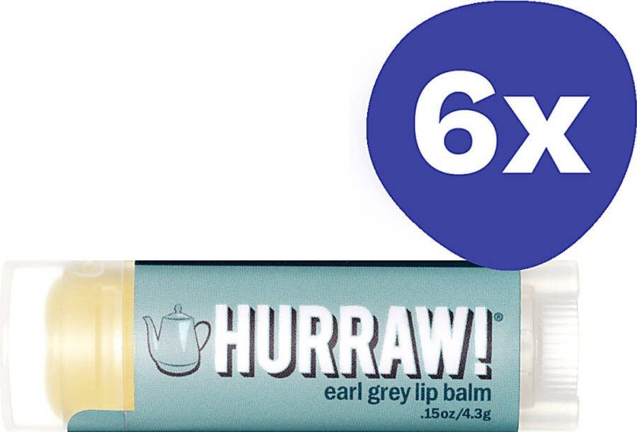 Hurraw Earl Grey Lippenbalsem (6x 4 3gr)