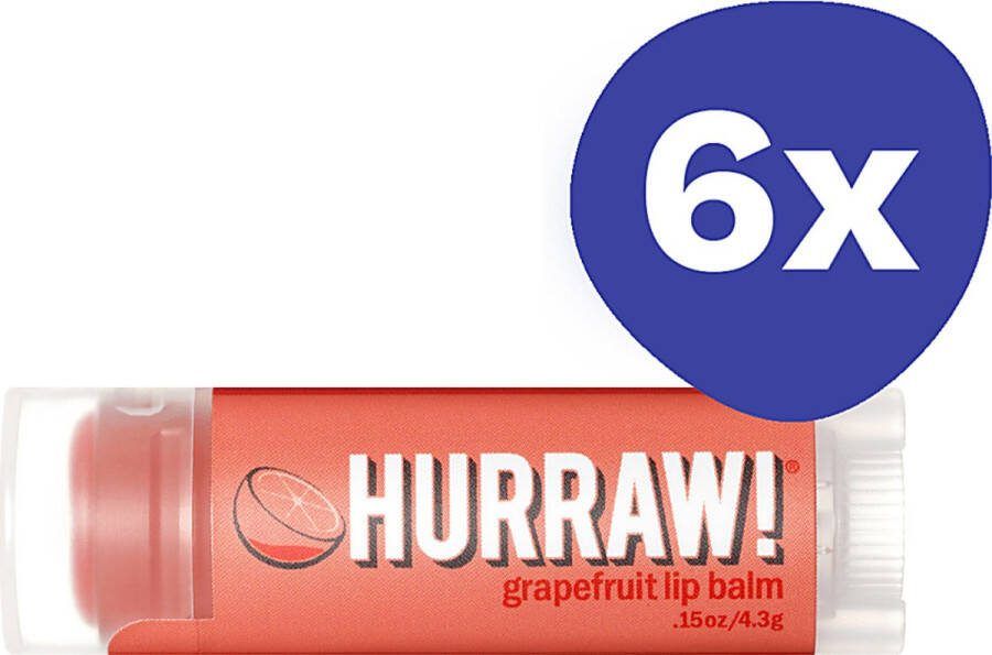 Hurraw Grapefruit Lippenbalsem (6x 4 3gr)
