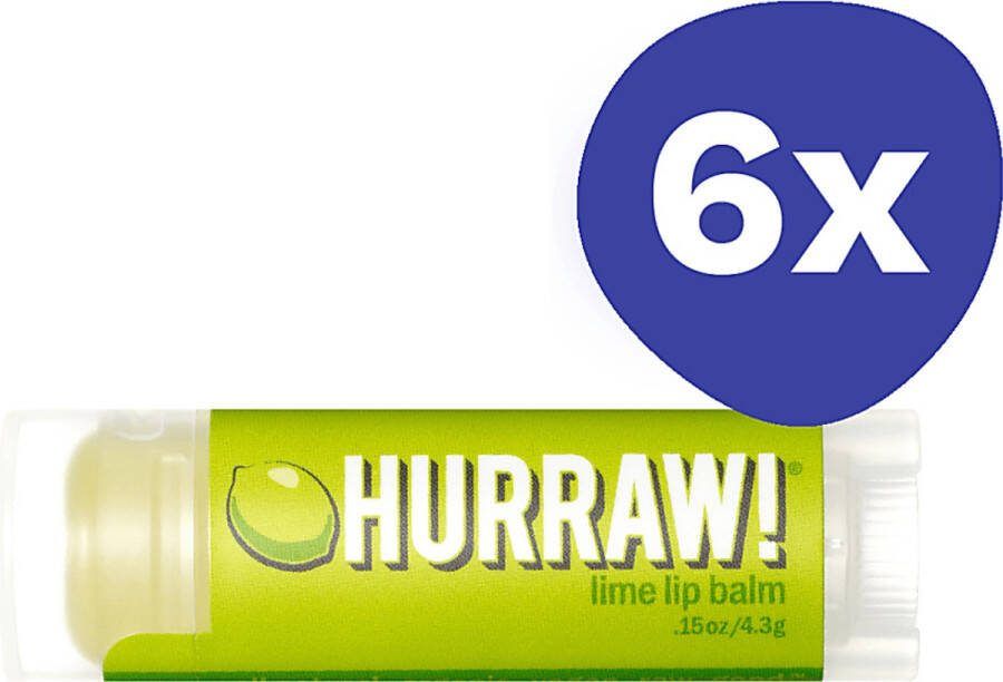 Hurraw Lime Lippenbalsem (6x 4 3gr)