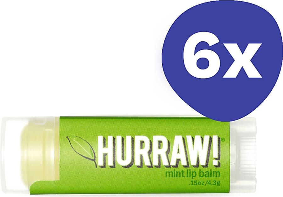 Hurraw Mint Lippenbalsem (6x 4 3gr)