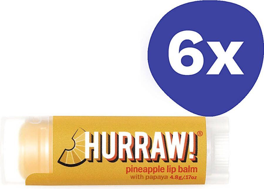 Hurraw Papaja Ananas Lippenbalsem (6x 4 3gr)