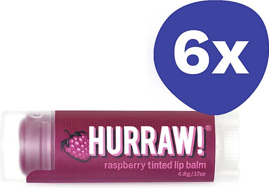 Hurraw Raspberry Getinte Lippenbalsem (6x 4 3gr)