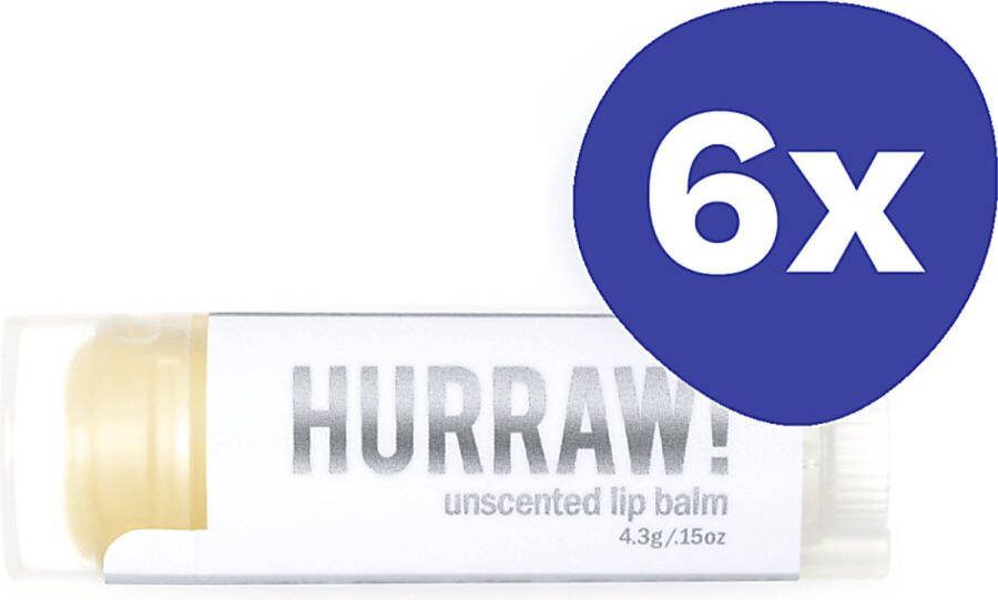 Hurraw Unscented Lippenbalsem (6x 4 3gr)