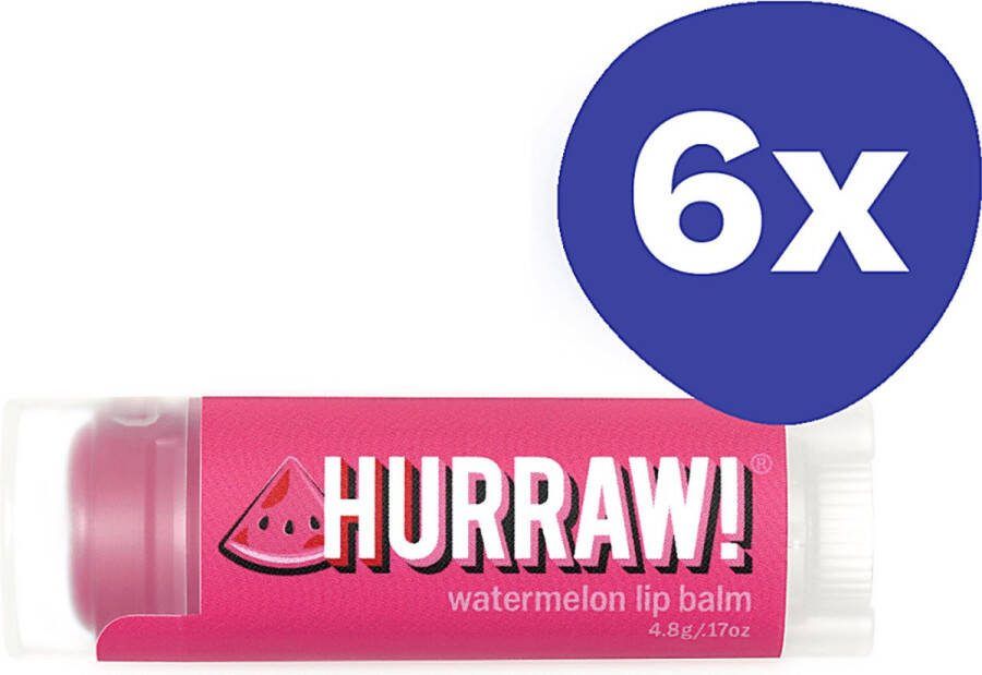Hurraw Watermeloen Lippenbalsem (6x 4 3gr)