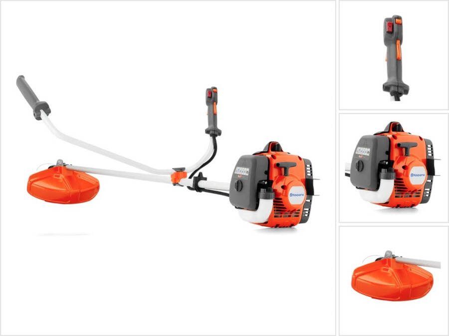 Husqvarna 129R benzine bosmaaier trimmer 0 85 kW ( 967193305 ) werkbreedte 43 cm 5 4 kg met tweehandige handgreep