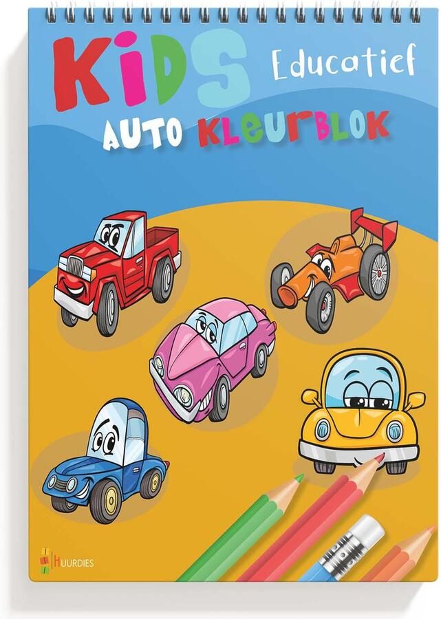 Huurdies Auto's A4 kleurblok 50 Kleurplaten kleurblok met 50 cartoon auto's kleurplaten voor kinderen 21 cm x 29.7cm