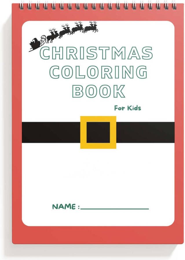 Huurdies Kerst Kleurboek Kinderen A5 21x14.8cm 30 kleurplaatjes spiraalgebonden 80 gms papier