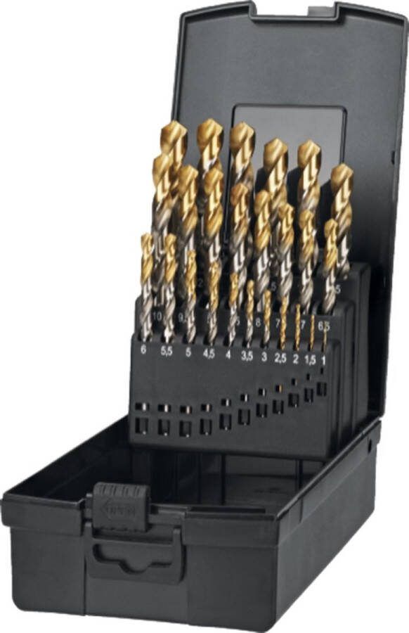 Huvema ECO PRO HSS Set Spiraalboren DIN 338 TiN-tip 19.136