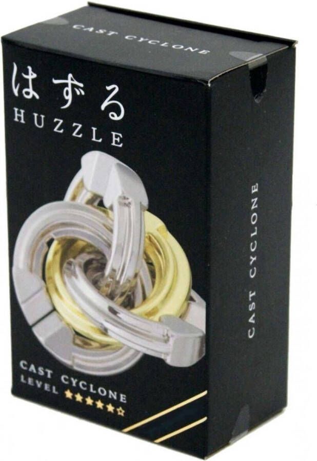 Huzzle Puzzel Cast Cyclone Junior Zink Zilver goud 4-delig