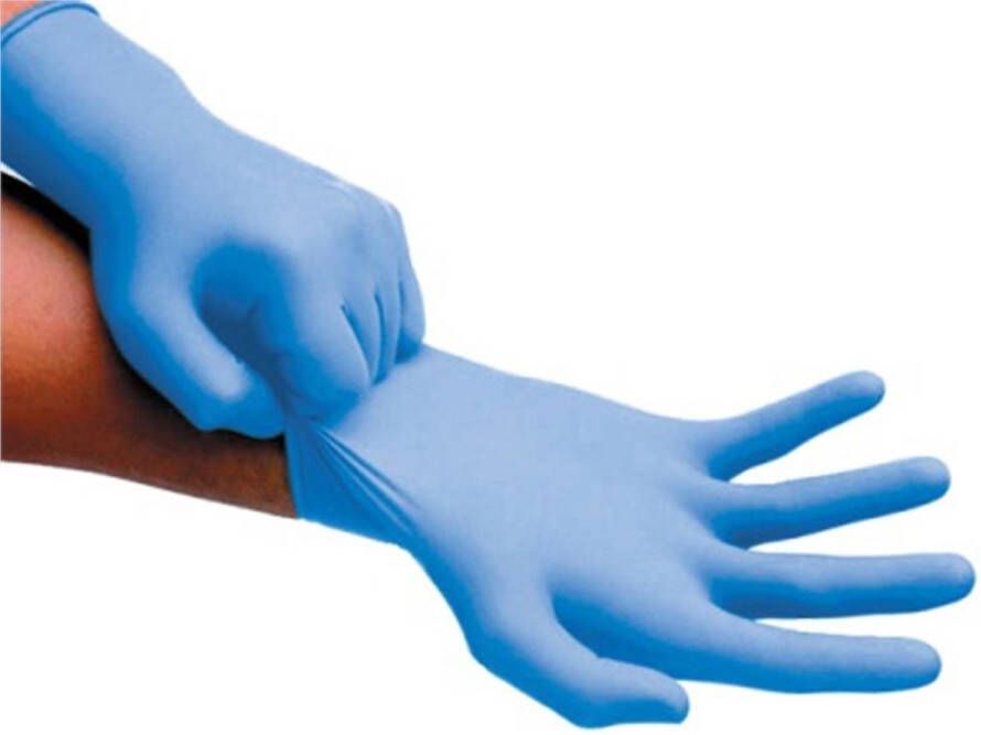 HYAPRO 100 stuks Extra large Latex wegwerp handschoenen gepoederd Blauw