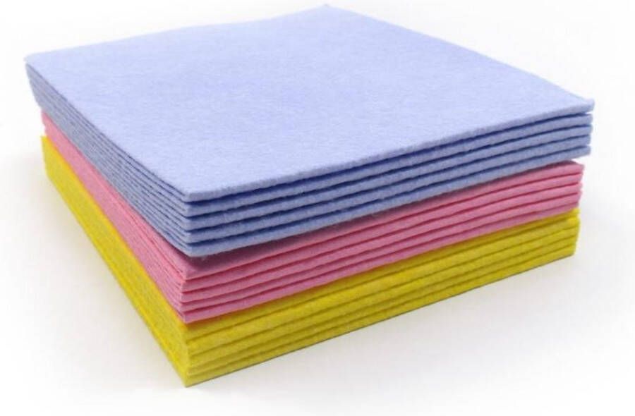HyClean Sopdoeken vaatdoekjes viscose polyester. 50 stuks vaatdoeken. Roze Blauw Geel