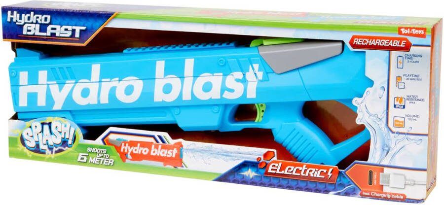 Hydro Blast Watergun Electric Oplaadbare automatisch elektrische waterpistool USB-C Incl. oplaadkabel Ingebouwde accu 700ml IPX4 Schiet tot wel 6 meter ver Splash