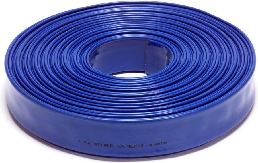 Hydro-S Plat oprolbare slang PVC 19 mm voor dompelpompen 3bar blauw per meter afgesneden
