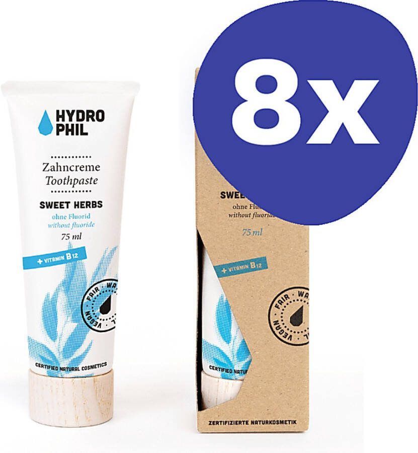 Hydrophil Tandpasta Sweet Herbs (8x 75ml)