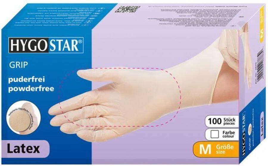 Hygostar latex poedervrije wegwerp handschoenen wit maat XL 100 stuks