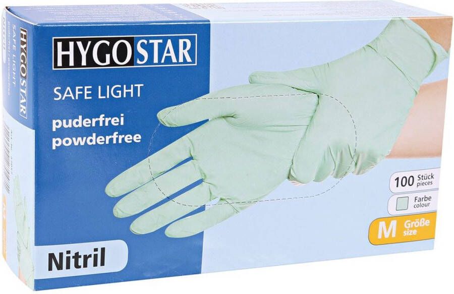 Hygostar wegwerp handschoenen nitril poedervrij GROEN maat L 100 stuks