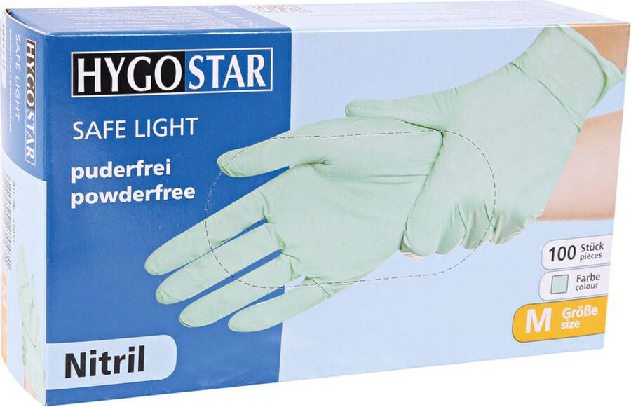 Hygostar wegwerp handschoenen nitril poedervrij GROEN maat M 100 stuks