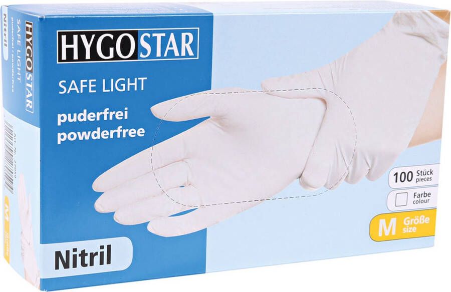 Hygostar wegwerp handschoenen nitril poedervrij wit maat XXL 90 stuks