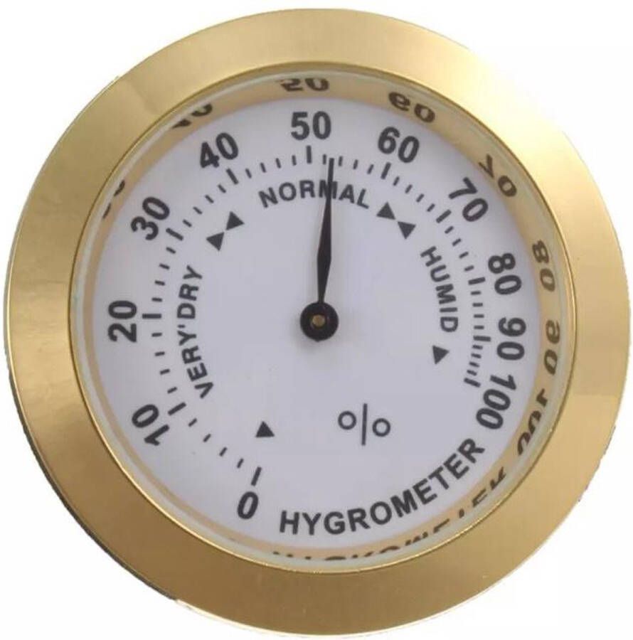 Hygrometer mart-trade New by Mart-trade: hygrometer analoog goudkleurig 37 mm groot 9 mm dik kleine hygrometer vochtmeter