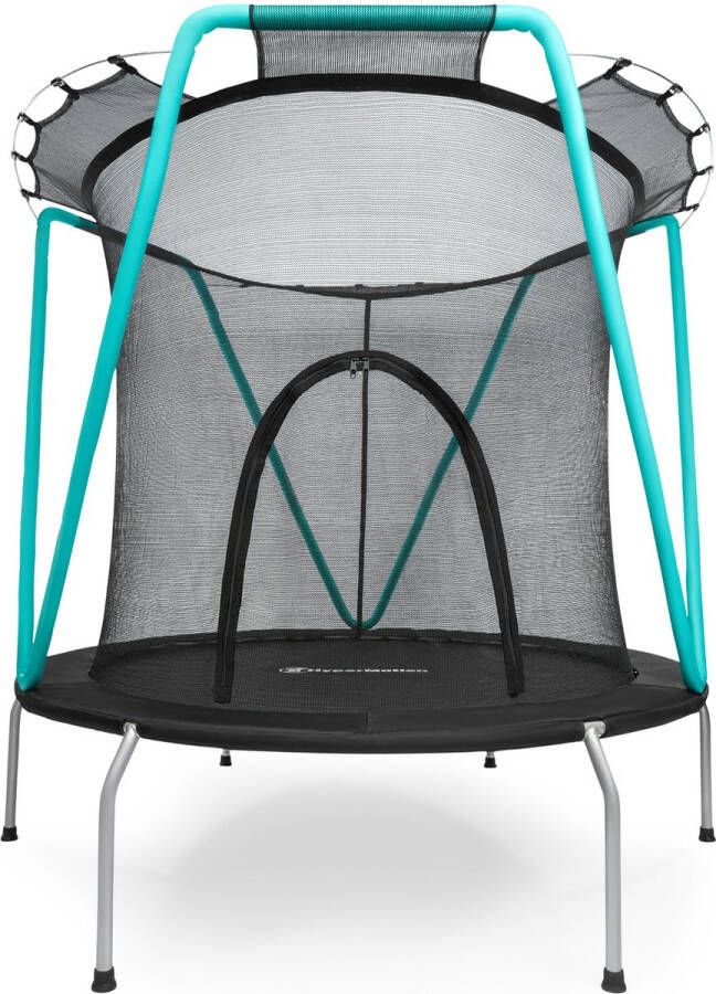 HyperMotion Kindertrampoline met veiligheidsnet tuintrampoline 3-8 jaar trampoline van verzinkt staal voor binnen en buiten maximale belasting tot 25 kg cm groen