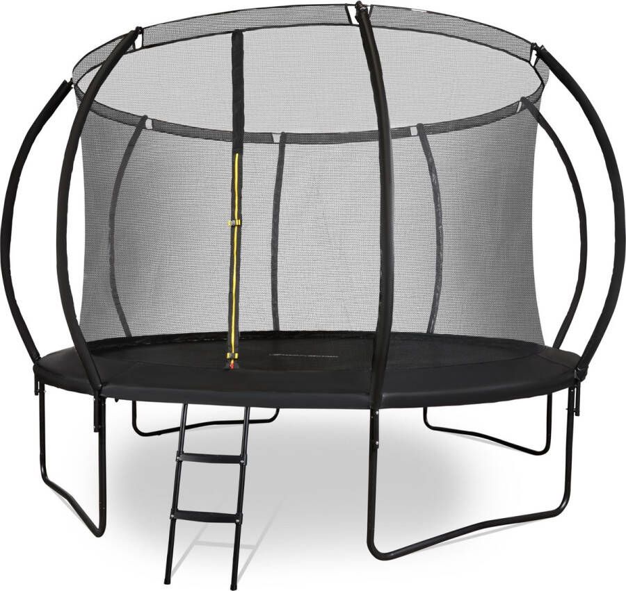 HyperMotion Kindertuintrampoline 3+ trampoline met ladder en binnennet voor huis en tuin kinderspeelplaats kindertrampoline dubbele poten 366 cm 12 ft