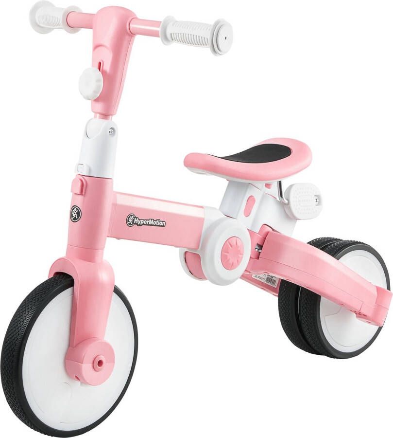 HyperMotion ROSA loopfiets kinderfiets 2 jaar driewieler met duwstang jongens kinder fiets baby loopfietsen driewielers jongen meisje step peuter loopfietsje comfort 4 in 1 voor peuters kind kinderen meisjes fietsje stuurstang trappers