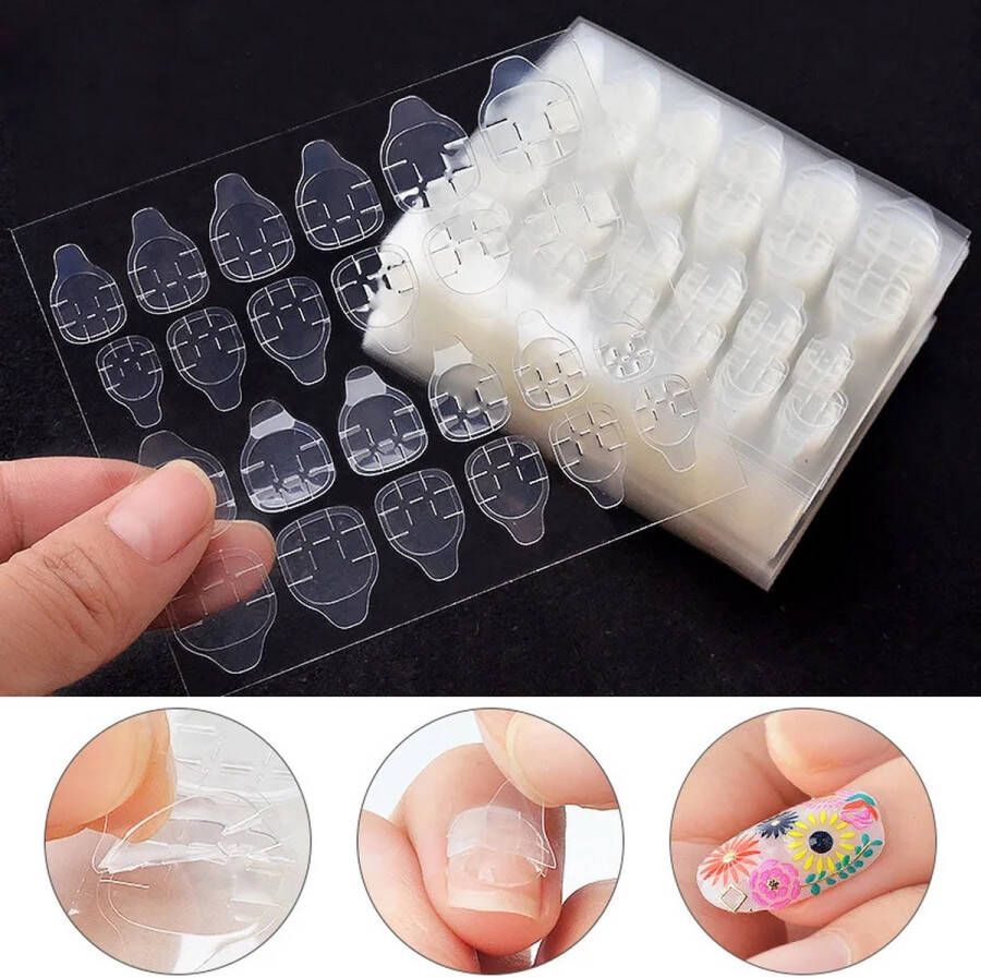 Hypify 120 x Dubbelzijdige Nagelstickers 5 vellen Plakkers voor Nepnagels Kunstnagels Makkelijk & Snel voor Plaknagels!