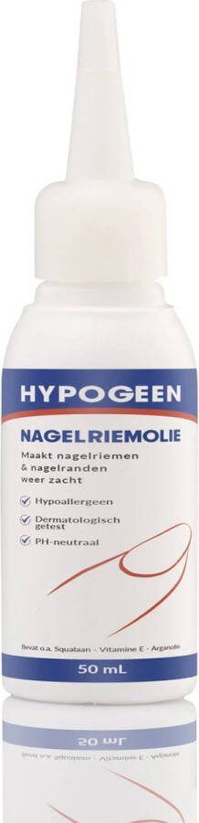 Hypogeen Nagelriemolie 50ml Hypoallergene Nagelverzorging met Arganolie Nagelriemverzorging en Nagelversterker Zachte Nagelriemen en Nagelranden PH-Neutrale Nagel Olie voor Gevoelige Handen en Voeten