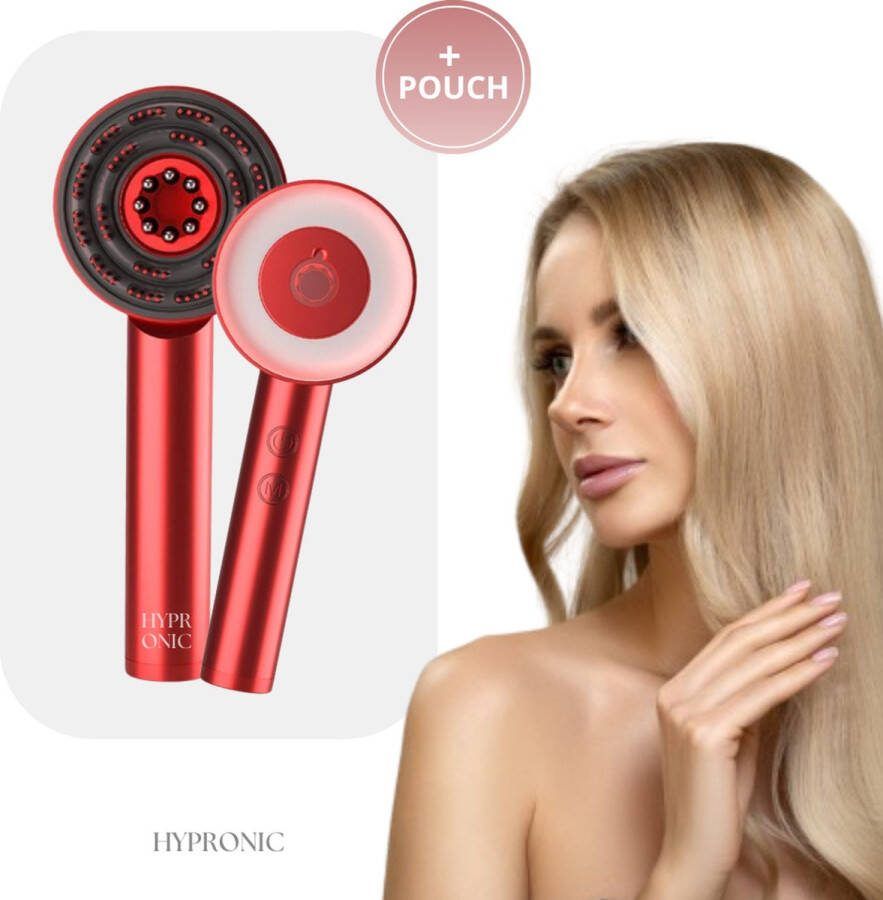 HYPRONIC Scalp Massager Rood lichttherapie lamp Hoofdmassage Apparaat Hoofdmassagespin Scalp Massager Elektrisch Red Light Therapy Hoofdhuid Massage Borstel Haarolie Applicator
