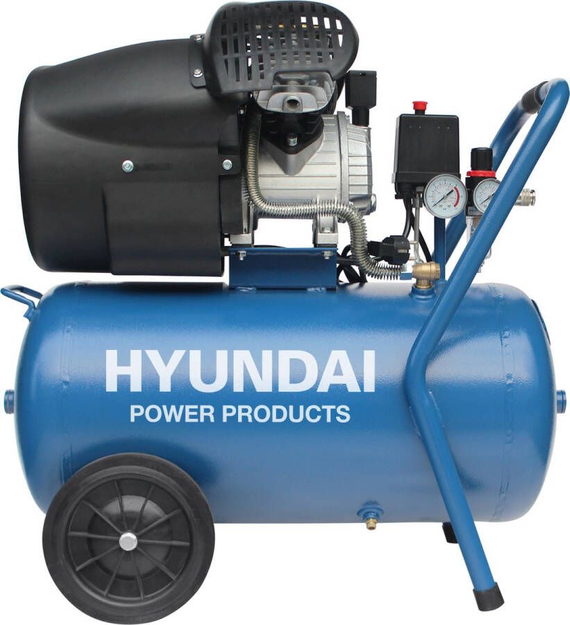 Hyundai Power Products Hyundai compressor 50 liter met vochtafscheider 8 BAR 67dB 320 liter minuut 3PK 2200W