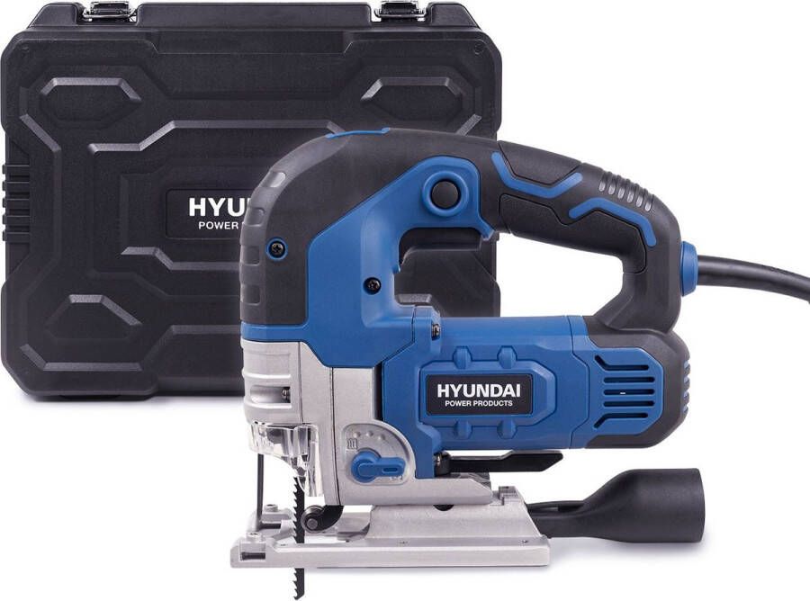 Hyundai decoupeerzaag 750W 120mm pendelfunctie traploos verstek bereik van 0-45° softgrip incl. parallelgeleider zaag snelwisselsysteem