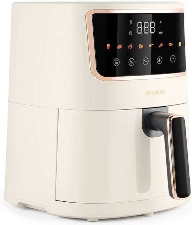 Hyundai Electronics Digitale airfryer met Kleurendisplay 4.2 Liter Wit Rosegoud