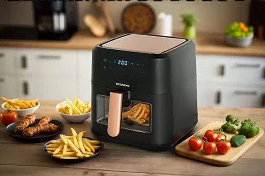 Hyundai Electronics – The Cube – Airfryer – 5Liter – Zwart Rosegoud