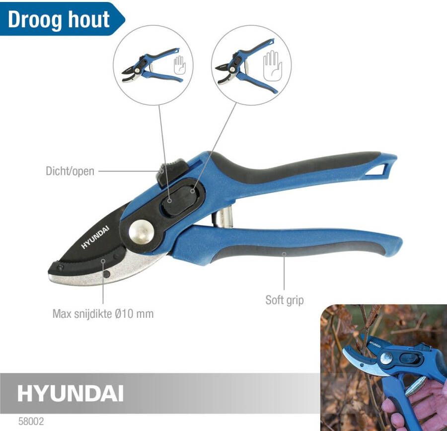 Hyundai snoeischaar aambeeld 20 cm knipdiameter: 10 mm slechts 200 gram ergonomisch vormgegeven met comfortabele handgreep