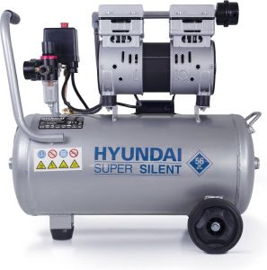 Hyundai stille compressor 30L 8 bar antilek wielen makkelijk verplaatsbaar super silent olie vrij slechts 56 dB aanzuigvolume: 120 L min