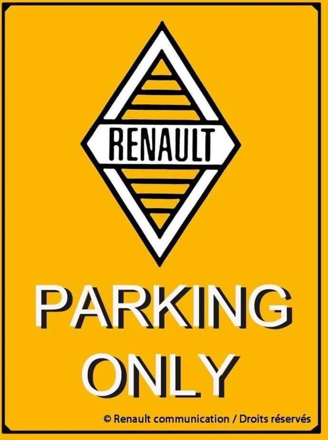 I&S Renault Parking Only. Metalen wandbord in reliëf 20 x 30 cm.​