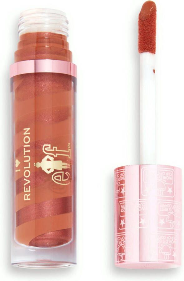 I Heart Revolution x Elf Candy Cane Lipgloss Best Coffee Lip Gloss Kerst Swirl Chocolade Nude