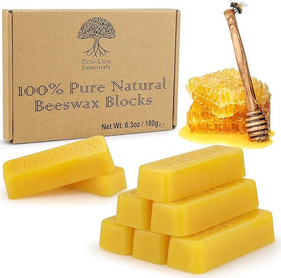 I Love Eco Essentials Natuurlijke Biologische Bijen wax 180g Lux 8 Bijenwas Blokken 100% Pure