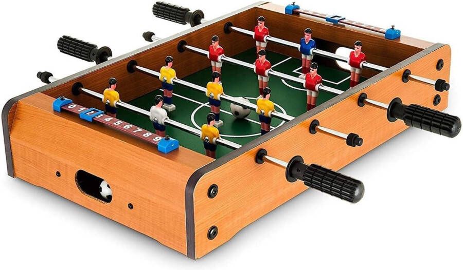 I-wannahave Tafelvoetbal Game Deluxe Desktop Kwaliteit Houten Sport Board Tafelbal Klassieke Lichtgewicht Draagbare Nieuwigheid Retro Home Arcade Familie Volwassenen Kids Fun Speelgoed Gadget Kerst Xmas Gift (Voetbal)