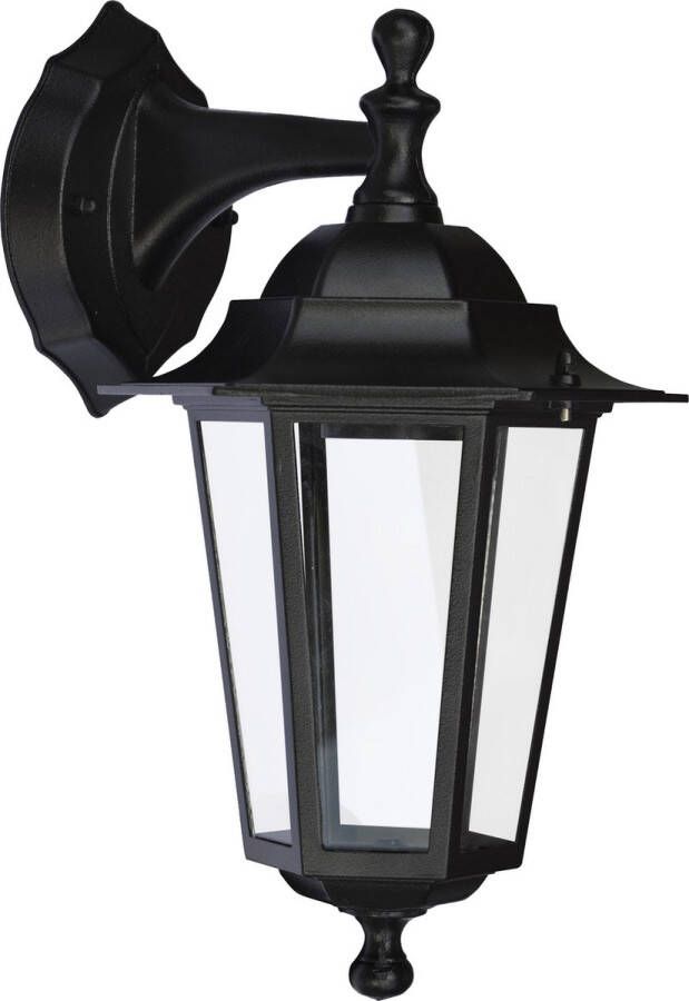 I-WATTS Padverlichting E27 60W zwart Aluminium behuizing met 6 glazen zijkanten