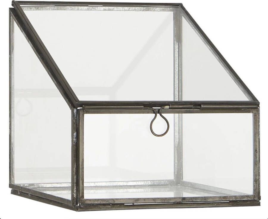 Ib Laur sen Vitrine Greenhouse glas zwart metaal 15 3cm x 15 5 x 15 3cm