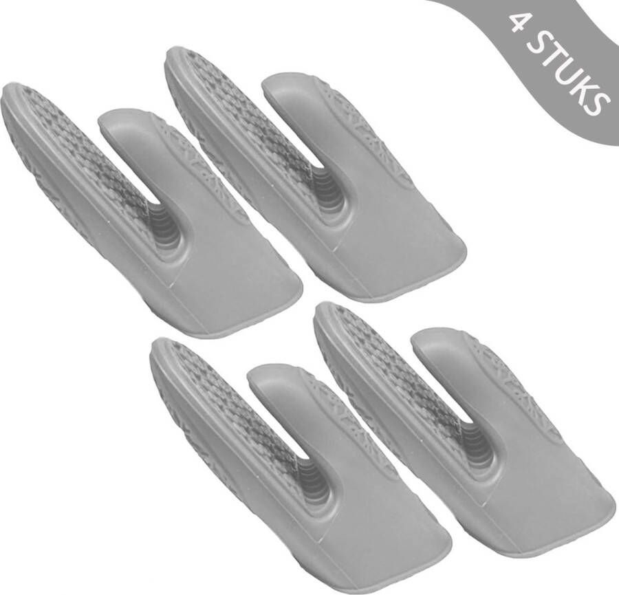 IBBO 4x Pannenlap Siliconen Set van 4 stuks Warmtebestendig Hittebestendig Ovenwanten Ovenhandschoenen Keuken BBQ Anti-verbrandingshandschoenen antislip rubber hoge temperatuur anti-hete handschoenen Grijs