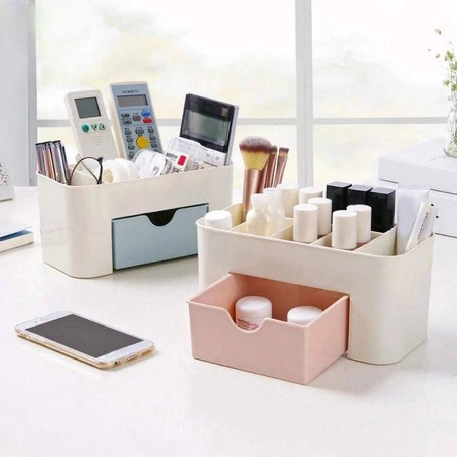 IBBO Make-Up Organizer met Lade Cosmetica Opbergdoos Bureau organizer Roze