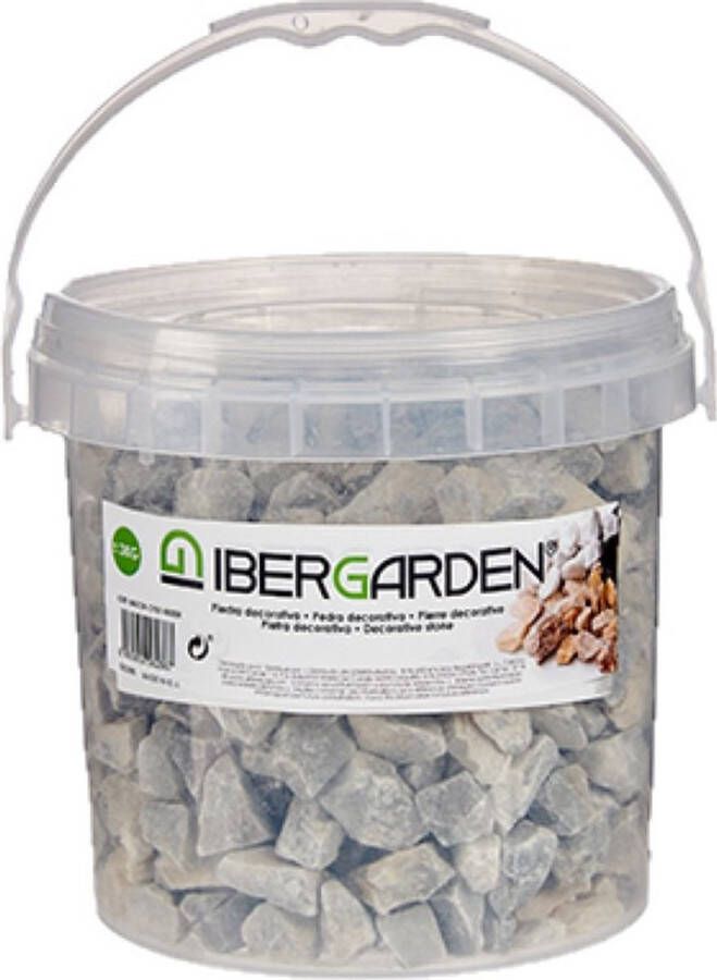 IBERGARDEN Decoratie steentjes kiezels lichtgrijs grof 3 kg Aquarium bodembedekking