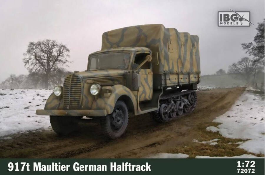 IBG Models 1:72 72072 Ford 917t Maultier German Halftrack Plastic Modelbouwpakket
