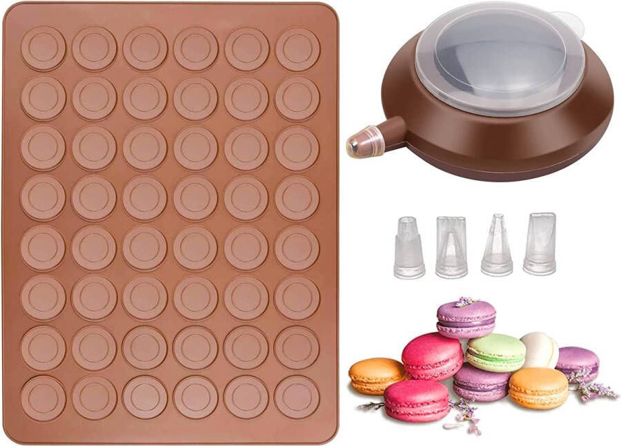 IBright Macaron Maker Set Siliconen vorm voor 48 macarons Herbruikbare Spuitzak Macaron bakmat Decoratie Pen