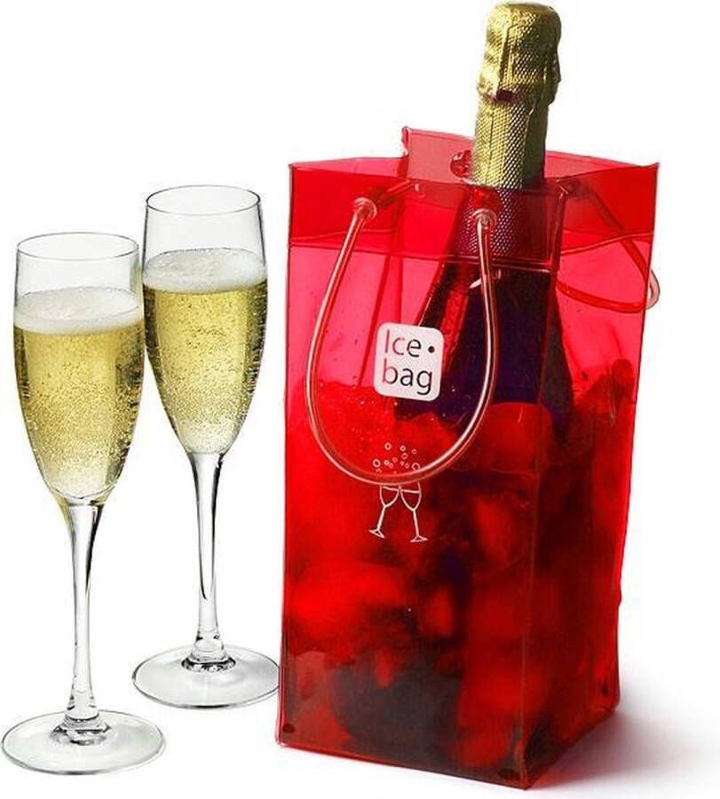 Ice Bag IceBag Wijnkoeler Transparant Design Collection 11x11x25 5cm Eenvoudig mee te nemen Champagne koeler.