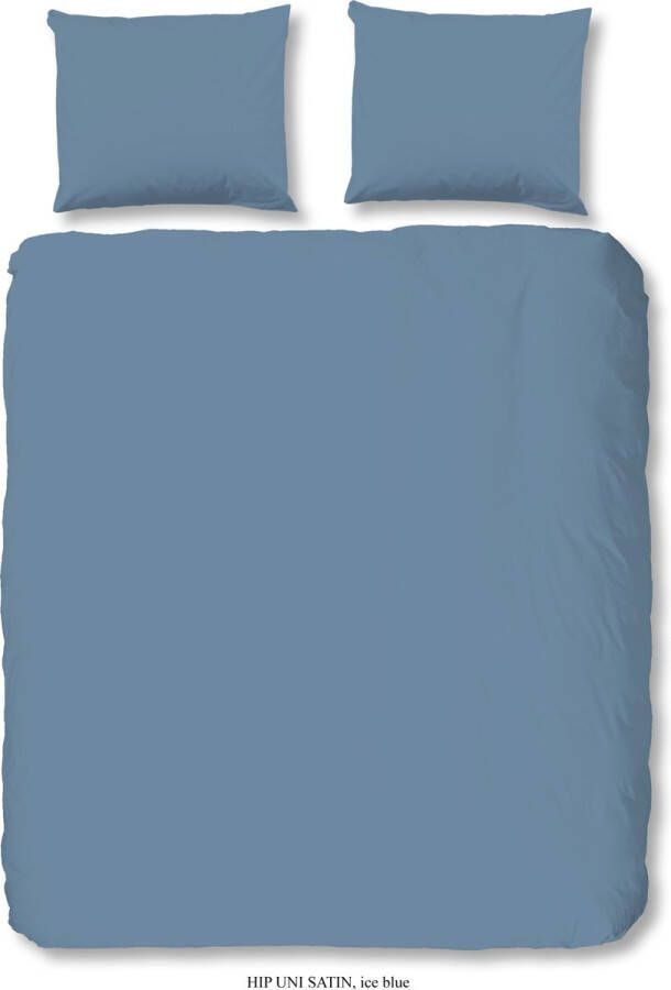 HIP Collection Uni Satin dekbedovertrek 1-persoons (140x200 220 cm + 1 sloop) Katoen satijn Ice Blue